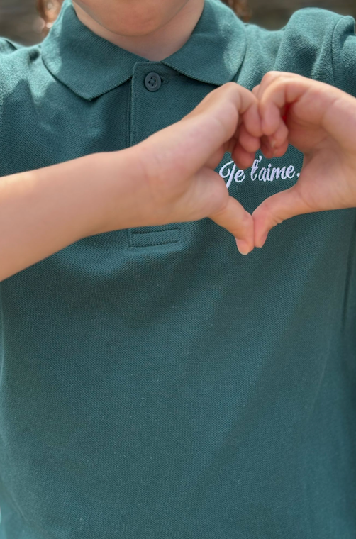 Polo Enfant Vert - Je t’aime