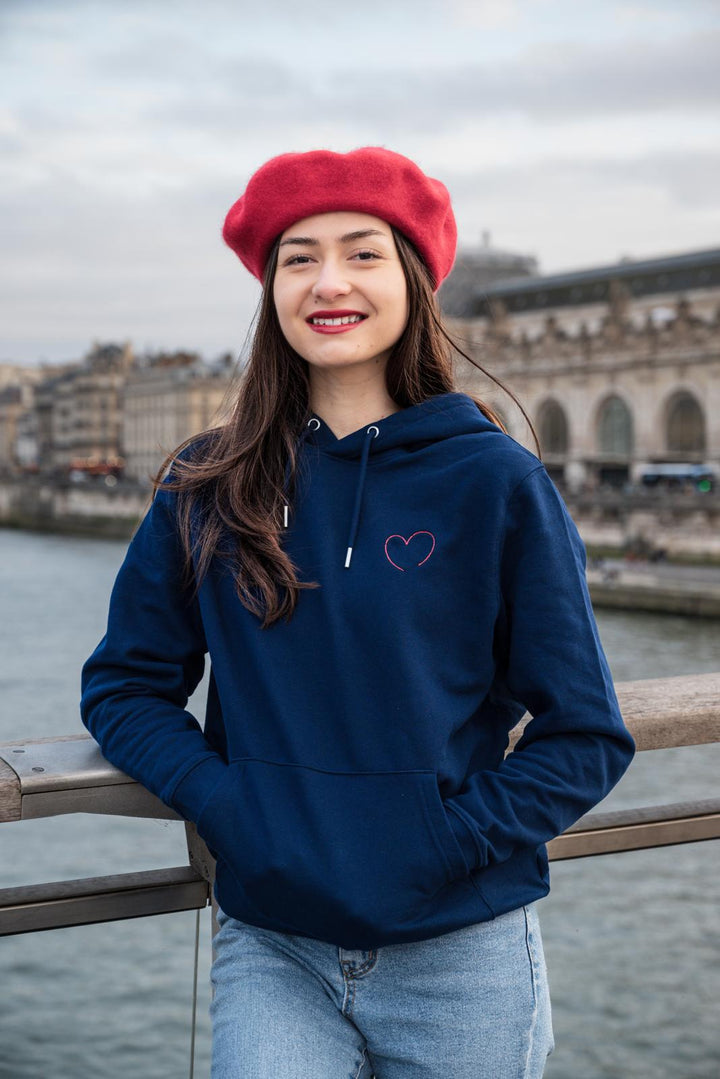 Sweat à Capuche Bleu Marine - Je t’aime