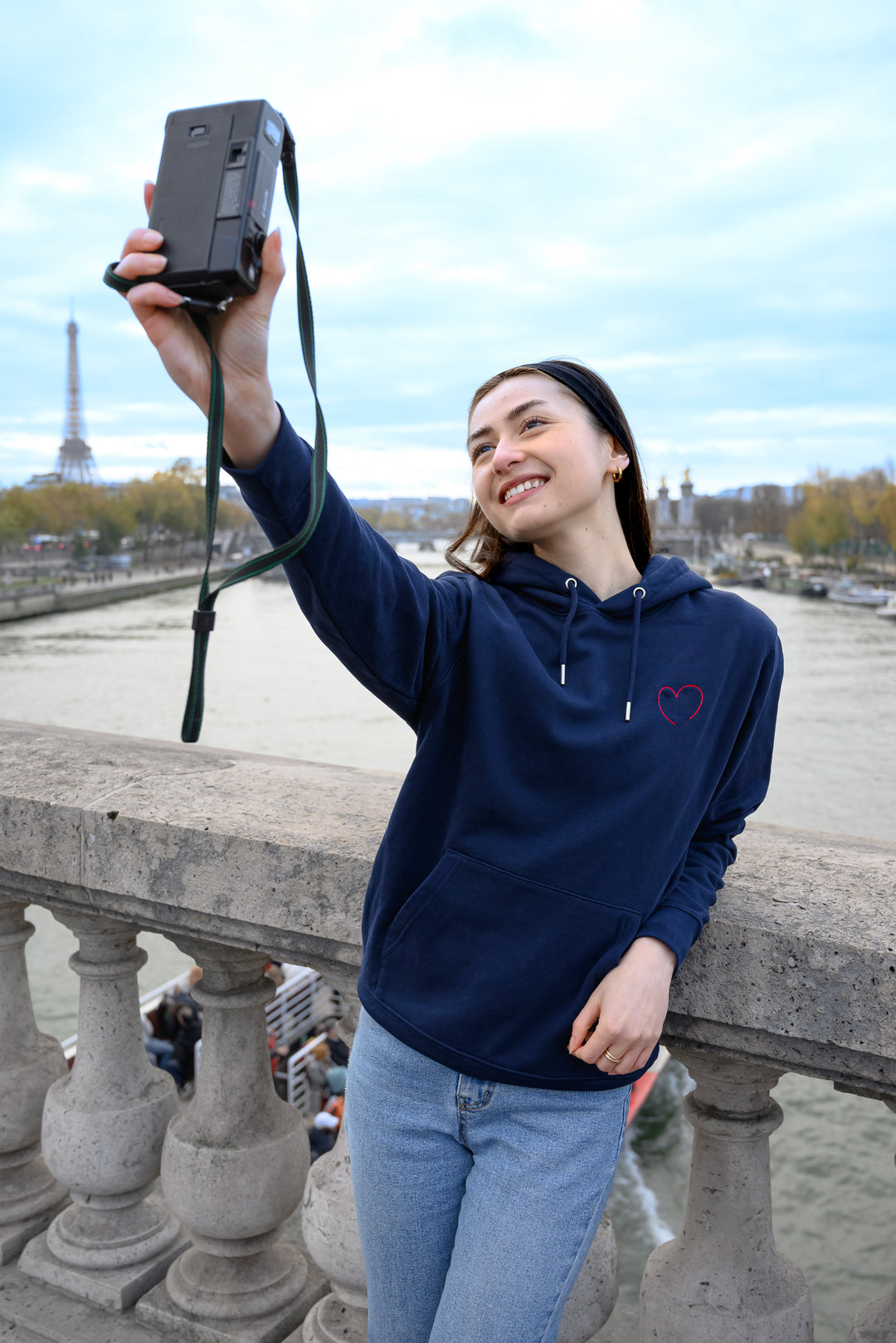 Sweat à Capuche Bleu Marine - Je t’aime